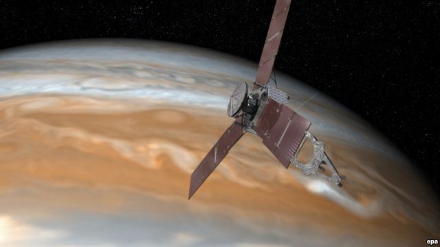 Межпланетная станция Juno передала на Землю первое фото Юпитера