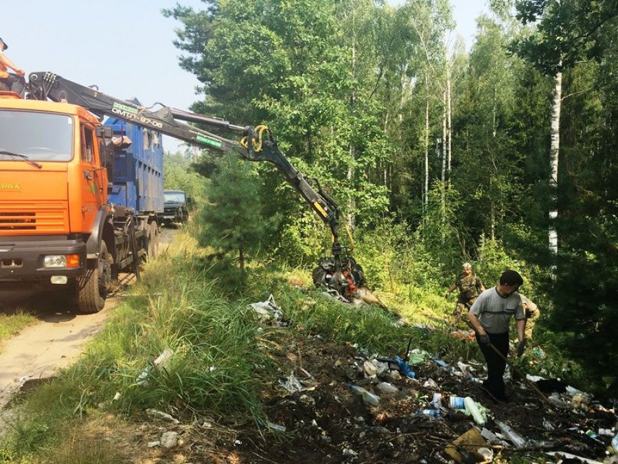 В лесу под Брянском убрали свалку мусора