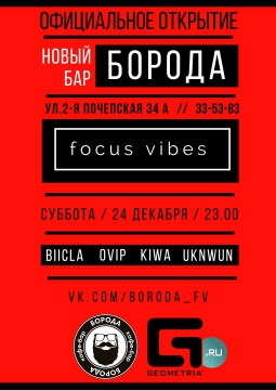 FOCUS VIBES @БОРОДА БАР | 24 декабря 2016
