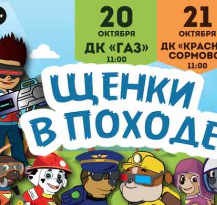 Щенки в походе