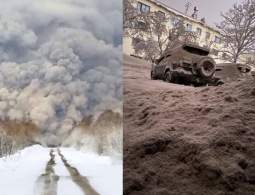 Извержение вулкана Шивелуч на Камчатке в 2023 году — подборка фотографий