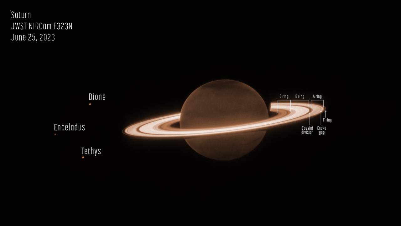Красота Сатурна в совершенно новом виде. Окольцованную планету сфотографировал космический телескоп James Webb