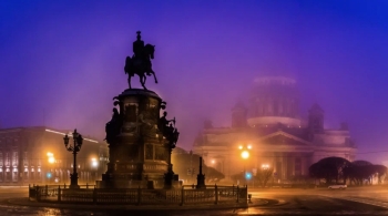 На автобусе по вечернему Петербургу