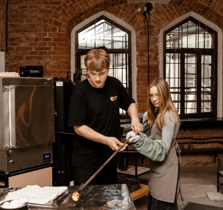 Мастер-класс в стеклодувной мастерской